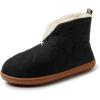 imageDearfoams Mens IndoorOutdoor Warm Up Bootie SlipperBlack