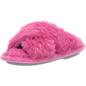 imageDearfoams Kids Ava Furry Crossband Slide SlipperPink Polish