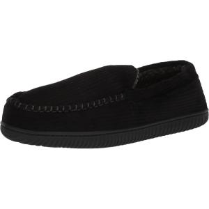 imageDearfoams Mens Niles Corduroy Moccasin SlipperBlack