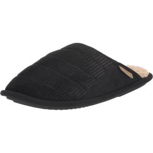imageDearfoams Mens Rocky Mixed Material IndoorOutdoor Memory Foam Scuff SlipperBlack
