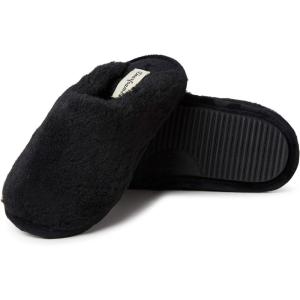 imageDearfoams Womens Bailey Plush Furry Scuff SlipperBlack