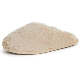 imageDearfoams Womens Bailey Plush Furry Scuff SlipperLatte