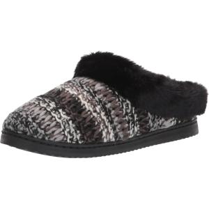 imageDearfoams Womens Cora Striped Knit Clog SlipperBlack