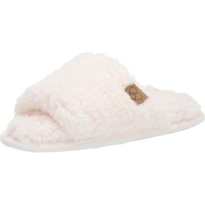 imageDearfoams Womens Lane Fluffy Teddy Slide SlipperMuslin