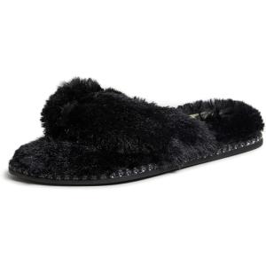 imageDearfoams Womens Marie Furry Thong SlipperBlack