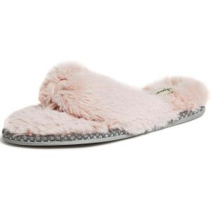 imageDearfoams Womens Marie Furry Thong SlipperDusty Pink