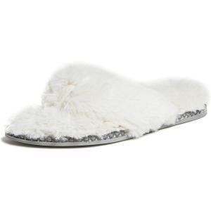 imageDearfoams Womens Marie Furry Thong SlipperMuslin