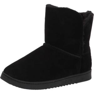 imageDearfoams Womens Suede Foldover Bootie SlipperBlack