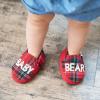 imageDearfoams Easter Basket Stuffers Gifts for Kids Toddler Lil Bear and Baby Bear SlipperBaby Bear Tartan Plaid