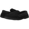 imageDearfoams Mens Microsuede Moc Whipstitch Mem Foam SlipperBlack