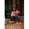 imageDearfoams Unisex Adult Spooky Fuzzy Halloween Pumpkin Jack O Lantern SlipperAdult Pumpkin