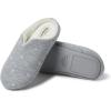 imageDearfoams Womens Dori Cozy Jersey Notch Clog SlipperLight Heather Grey