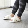 imageDearfoams Womens Jessica faux faux fur Cross Band Slide SlipperAlabaster