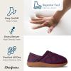 imageDearfoams Womens River Closed Back Memory Foam Energy Return SlipperAubergine
