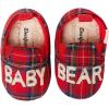 imageDearfoams Easter Basket Stuffers Gifts for Kids Toddler Lil Bear and Baby Bear SlipperBaby Bear Tartan Plaid