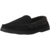 imageDearfoams Mens Microsuede Moc Whipstitch Mem Foam SlipperBlack