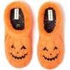 imageDearfoams Unisex Adult Spooky Fuzzy Halloween Pumpkin Jack O Lantern SlipperAdult Pumpkin