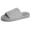 imageDearfoams Womens Demi Rib Knit Slide SlipperLight Heather Grey