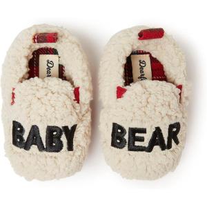 imageDearfoams Easter Basket Stuffers Gifts for Kids Toddler Lil Bear and Baby Bear SlipperBaby Bear Crme Brulee