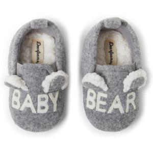 imageDearfoams Easter Basket Stuffers Gifts for Kids Toddler Lil Bear and Baby Bear SlipperLight Grey Baby Bear