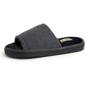 imageDearfoams Womens Demi Rib Knit Slide SlipperBlack