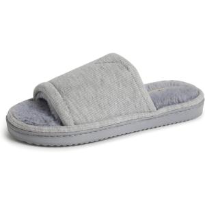 imageDearfoams Womens Demi Rib Knit Slide SlipperLight Heather Grey