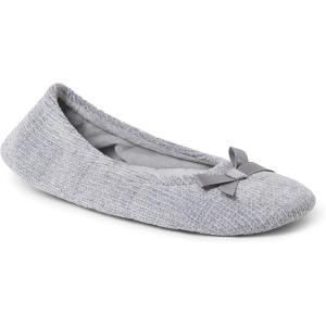 imageDearfoams Womens Layla Ballerina with Suede Outsole SlipperSleet
