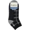 imageDearfoams Ladies 2 Pair Pack Soft Comfort Full Cushion Multicolor Easy Care Anklet Footie with Grippers Lounge Slipper SocksMatte Black
