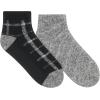imageDearfoams Ladies 2 Pair Pack Soft Comfort Full Cushion Multicolor Easy Care Anklet Footie with Grippers Lounge Slipper SocksMatte Black