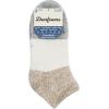 imageDearfoams Ladies 2 Pair Pack Soft Comfort Full Cushion Multicolor Easy Care Anklet Footie with Grippers Lounge Slipper SocksOatmeal Heather