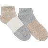imageDearfoams Ladies 2 Pair Pack Soft Comfort Full Cushion Multicolor Easy Care Anklet Footie with Grippers Lounge Slipper SocksOatmeal Heather