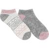 imageDearfoams Ladies 2 Pair Pack Soft Comfort Full Cushion Multicolor Easy Care Anklet Footie with Grippers Lounge Slipper SocksPale Mauve