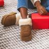 imageDearfoams Womens Bootie Bayswater Comfy Indoor Outdoor Shearling Platform Slipper Ankle BootChestnut