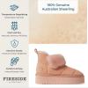 imageDearfoams Womens Bootie Bayswater Comfy Indoor Outdoor Shearling Platform Slipper Ankle BootPeach Dust