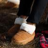 imageDearfoams Womens Bootie Bayswater Comfy Indoor Outdoor Shearling Platform Slipper Ankle BootPeach Dust