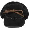 imageDearfoams Womens Genuine Suede Foldover Bootie Slipper with TieBlack