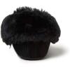 imageDearfoams Womens Genuine Suede Foldover Bootie Slipper with TieBlack