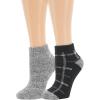 imageDearfoams Ladies 2 Pair Pack Soft Comfort Full Cushion Multicolor Easy Care Anklet Footie with Grippers Lounge Slipper SocksMatte Black