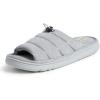 imageDearfoams Mens Adrian Quilted Memory Foam Sweatshirt Slide SlipperLight Heather Grey
