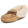 imageDearfoams Womens Genuine Suede Foldover Bootie Slipper with TieDesert