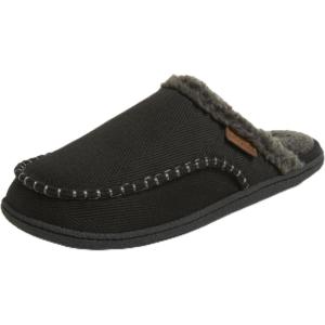 imageDearfoams Mens Matthew Moc Toe Scuff Indoor Outdoor House Shoe SlipperBlack