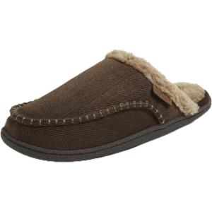 imageDearfoams Mens Matthew Moc Toe Scuff Indoor Outdoor House Shoe SlipperCoffee