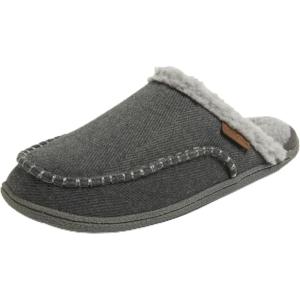 imageDearfoams Mens Matthew Moc Toe Scuff Indoor Outdoor House Shoe SlipperGrey