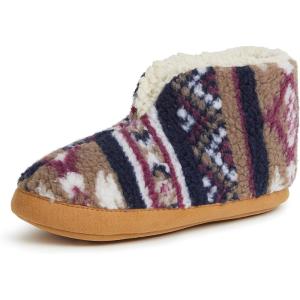 imageDearfoams Womens Heritage Warm Up Bootie SlipperNavy Multi Teddy