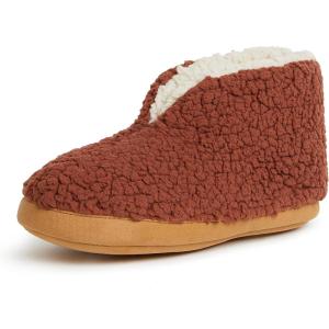 imageDearfoams Womens Heritage Warm Up Bootie SlipperRustic Brown Teddy