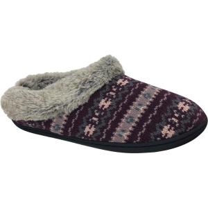 imageDearfoams Womens Knit Clog Memory Foam SlipperAubergine