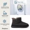 imageDearfoams Mens James Woven IndoorOutdoor Memory Foam Boot SlipperBlack