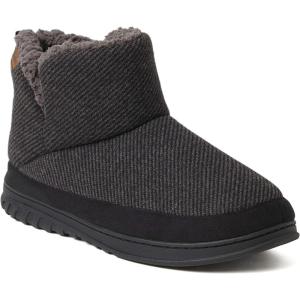 imageDearfoams Mens James Woven IndoorOutdoor Memory Foam Boot SlipperBlack