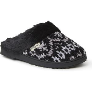 imageDearfoams Womens Allison Chenille Fairisle Scuff SlipperBlack