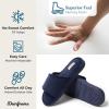 imageDearfoams Mens Adjustable IndoorOutdoor Memory Foam Machine Washable Summer Slide SlipperNavy